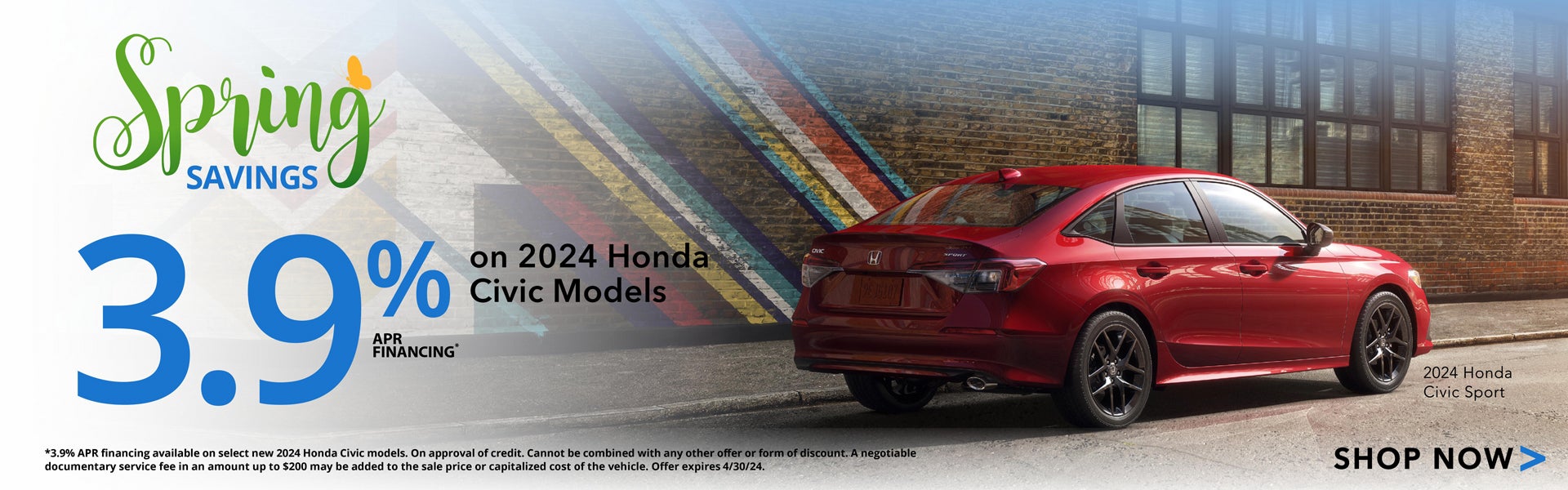 3.9% on 2024 Honda Civic Models