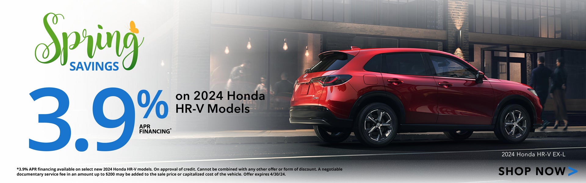 3.9% on 2024 Honda HR-V Models