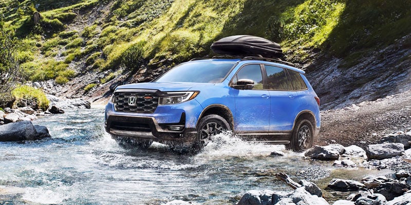 2025 Honda Passport Crossing a River with Roof Rack Cargo