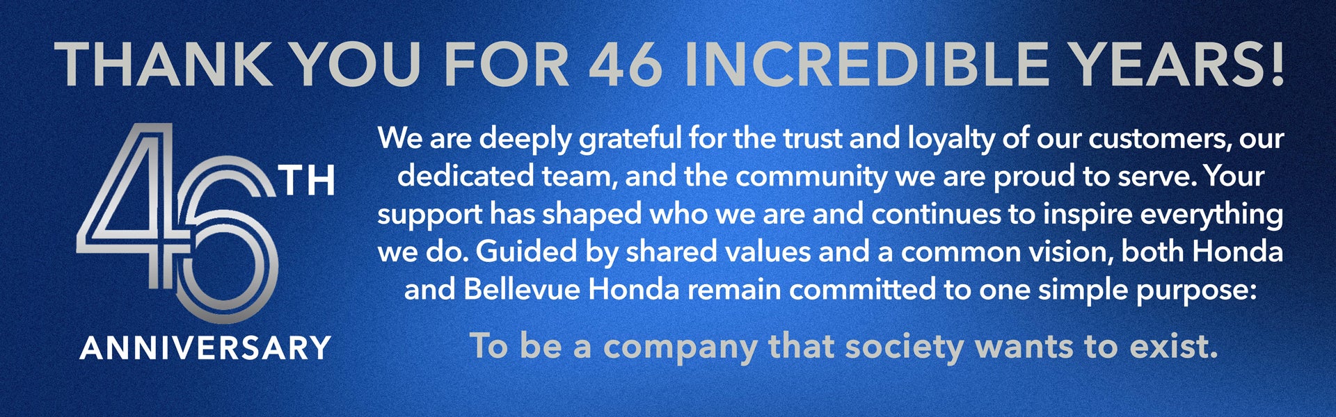 46th Anniversary! Thank you for 46 Incredible Years!