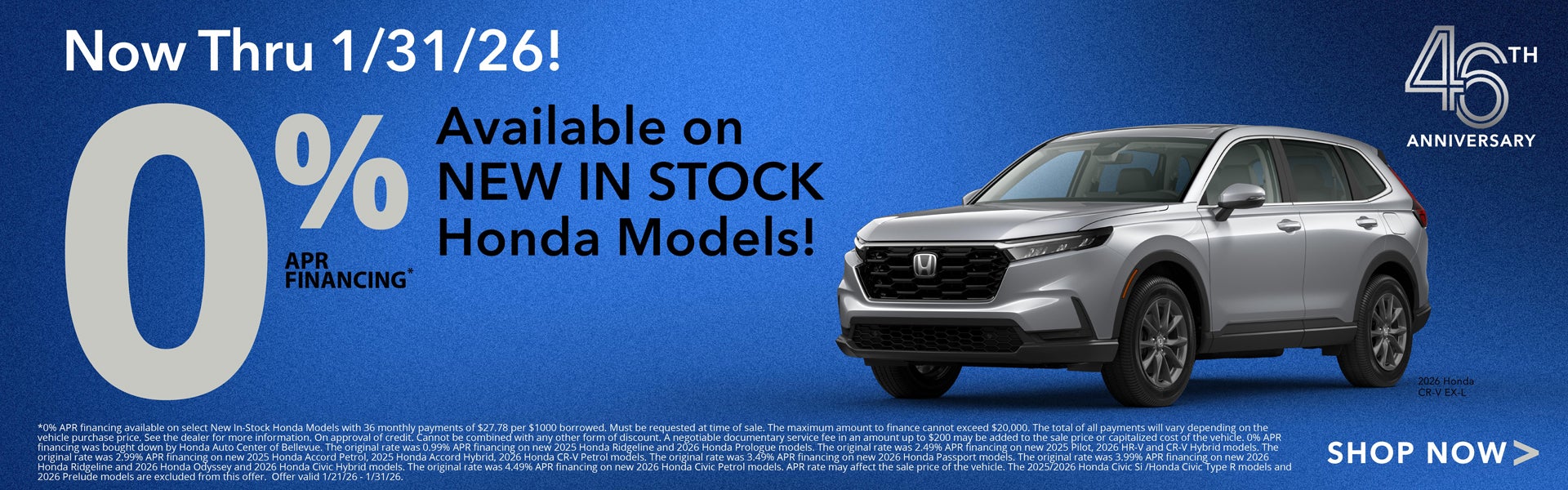 0% APR Financing On New In Stock Honda Models