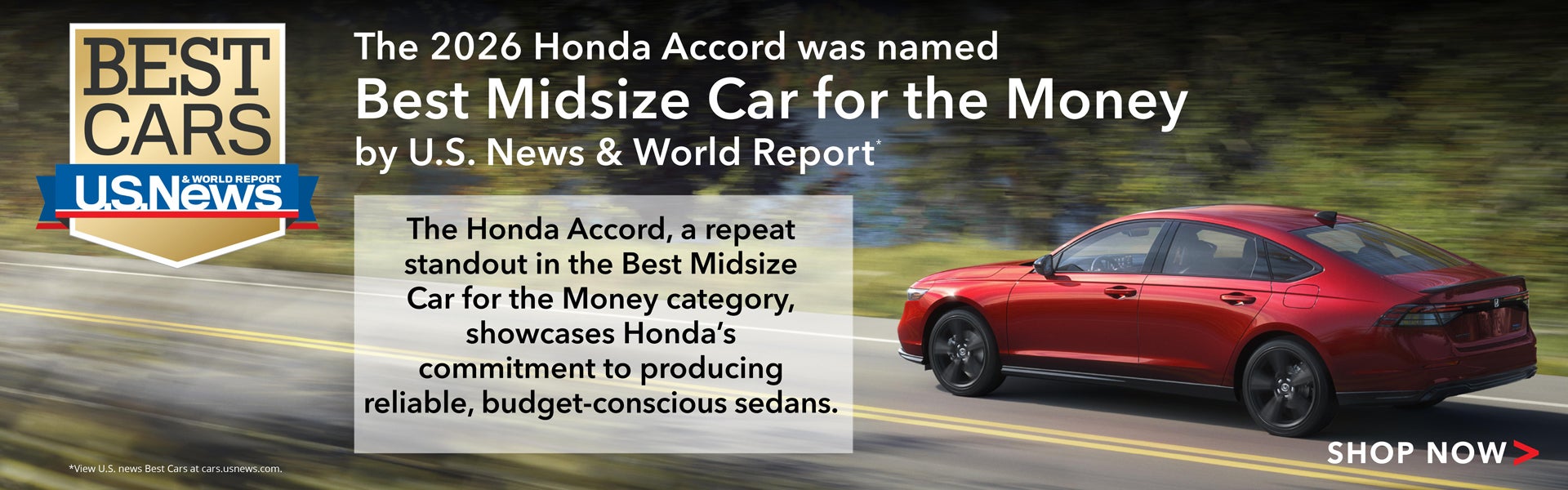 Best Midsize Car for the Money by U.S. News & World Report
