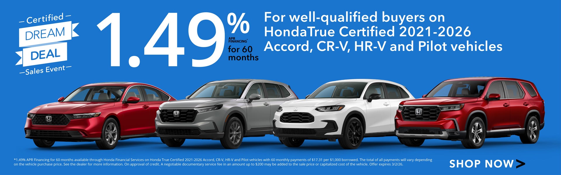 HondaTrue Certified Low APR Offer