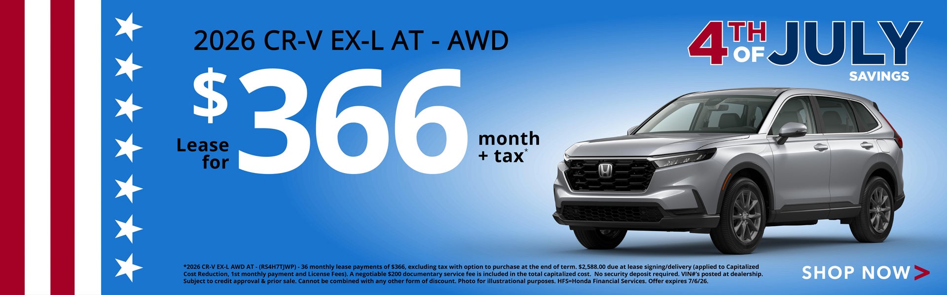 2026 CR-V EX-L Lease Offer