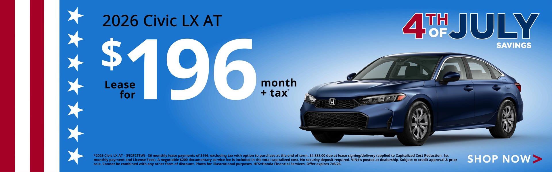 2026 Civic LX Lease Offer