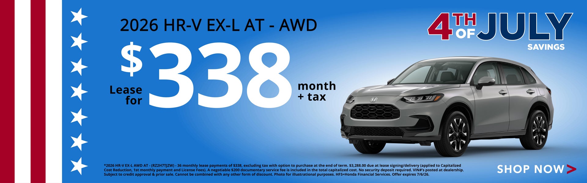 2026 HR-V EX-L Lease Offer