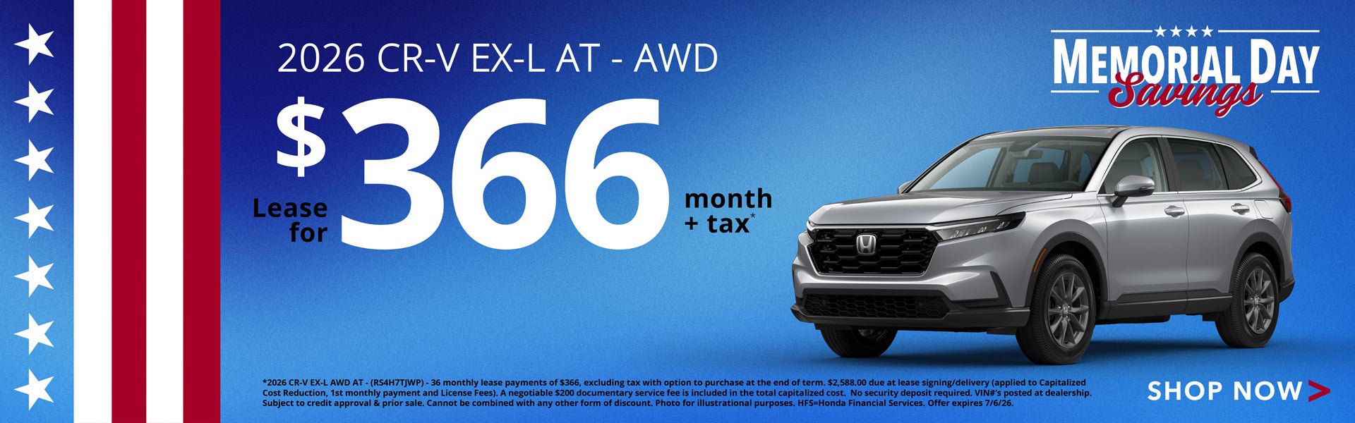 2026 Honda CR-V EX-L Lease