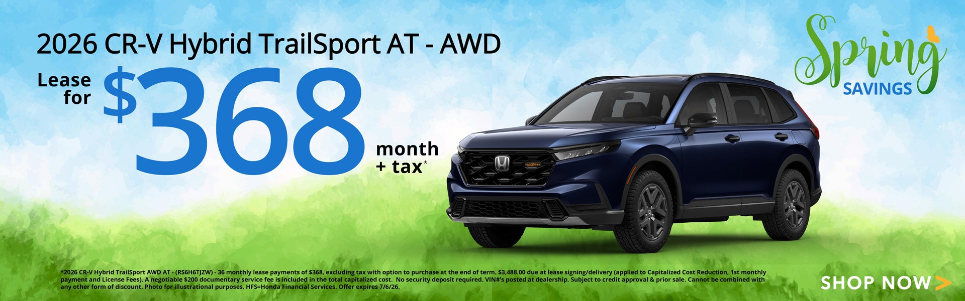 2026 CR-V Hybrid TrailSport Lease Offer