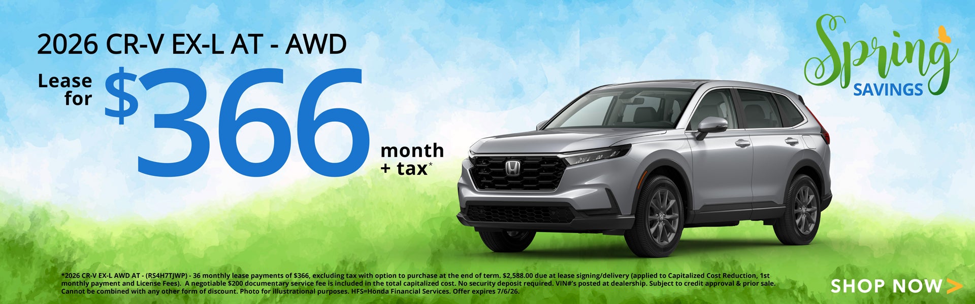 2026 CR-V EX-L Lease Offer