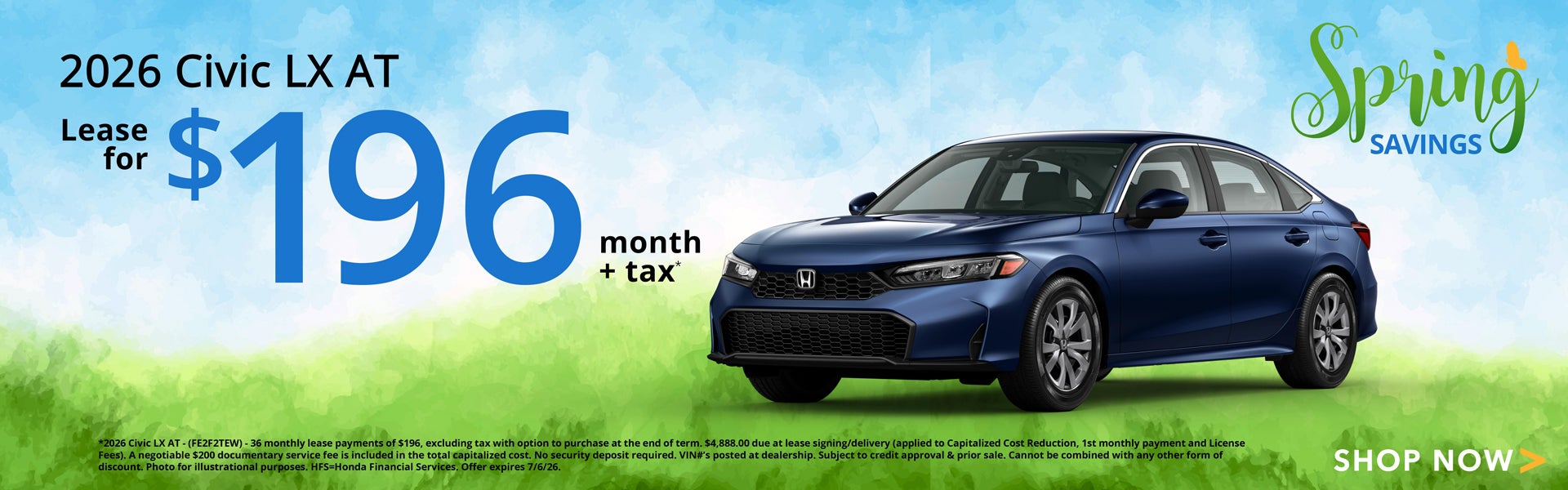 2026 Civic LX Lease Offer