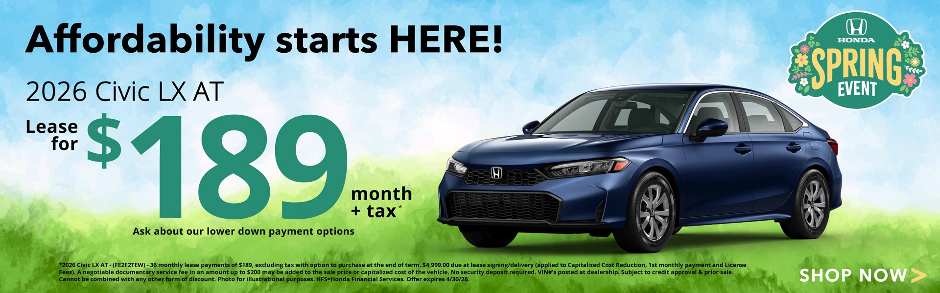 Affordable Honda Civic Lease Payments