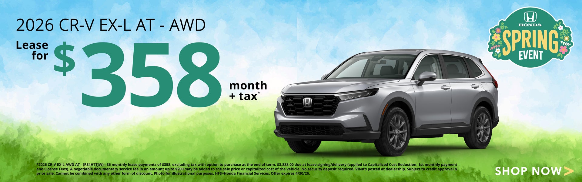 2026 Honda CR-V EX-L AWD Lease