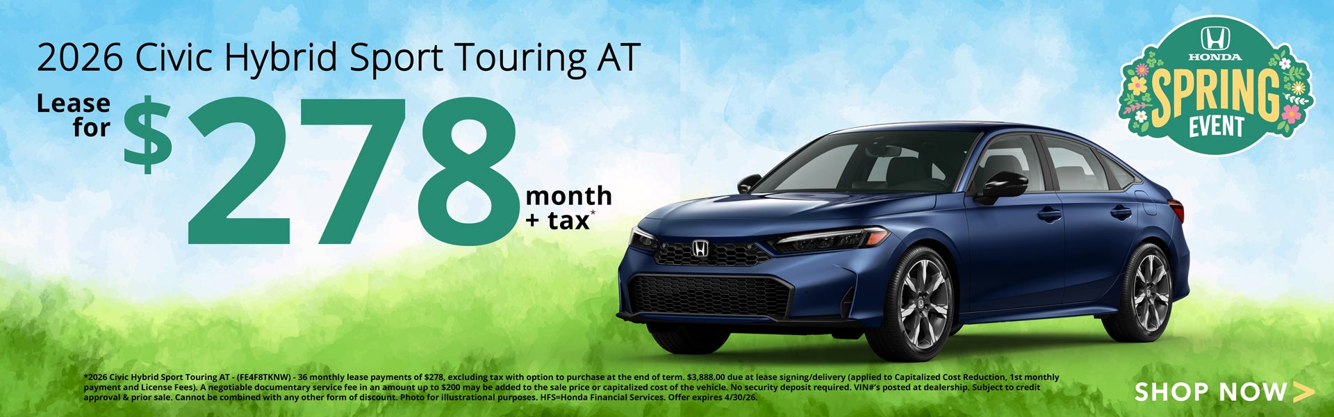 2026 Civic Hybrid Sport Touring Lease