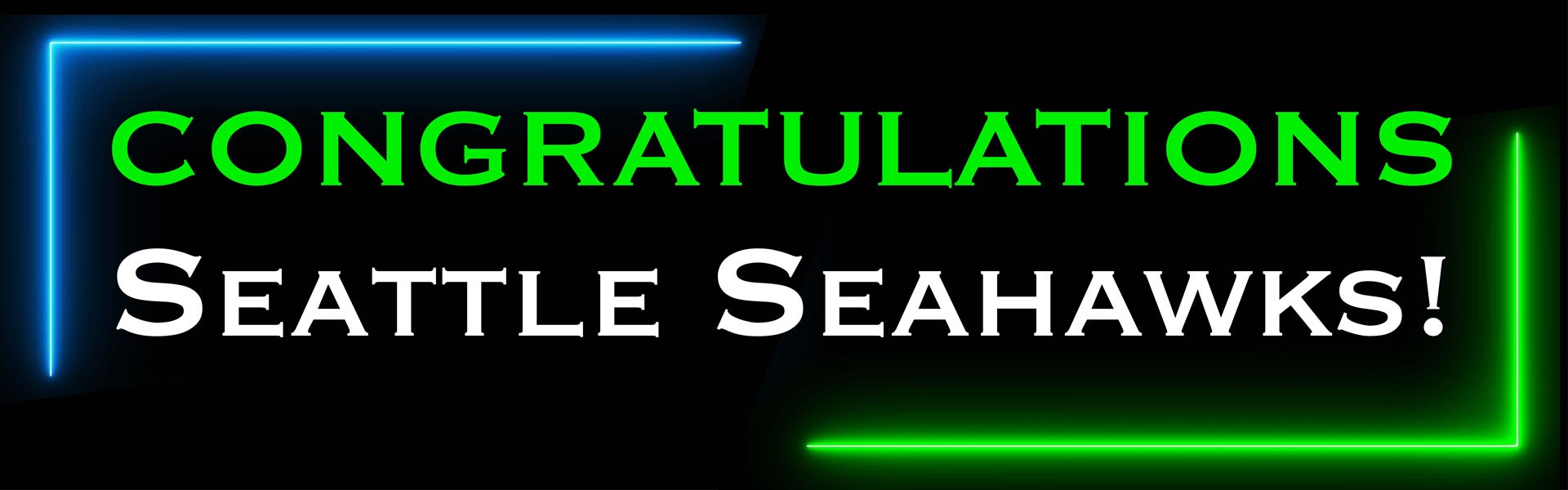 Congratulations to the Seattle Seahawks! Superbowl Champions