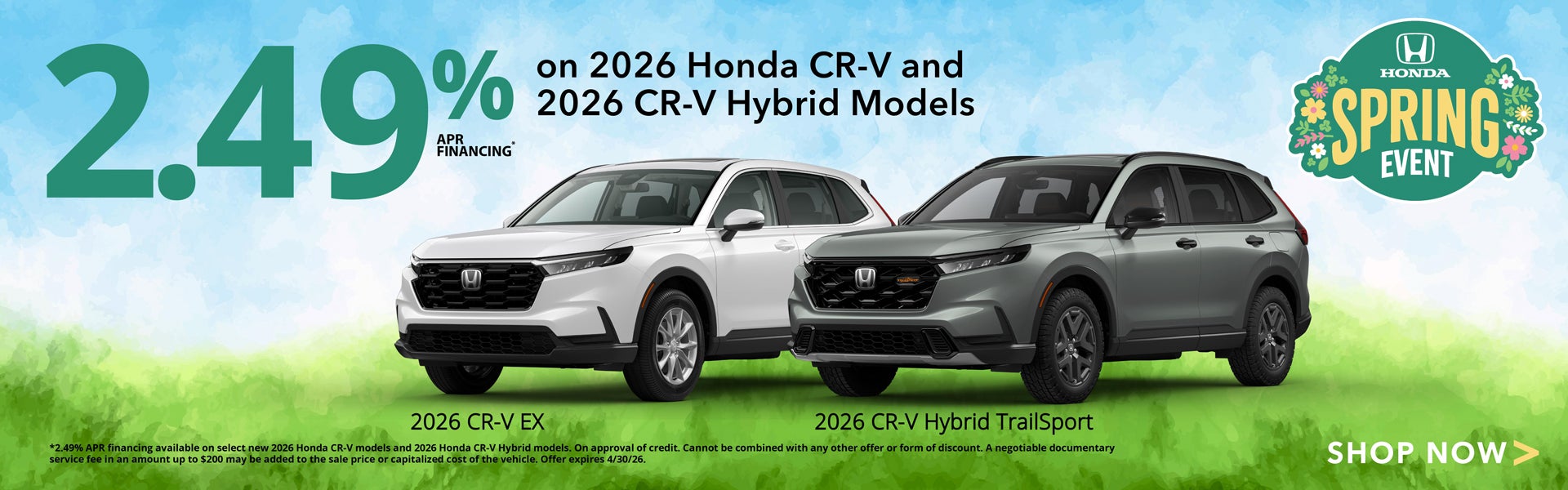 Low APR Financing Available on Honda CR-V's