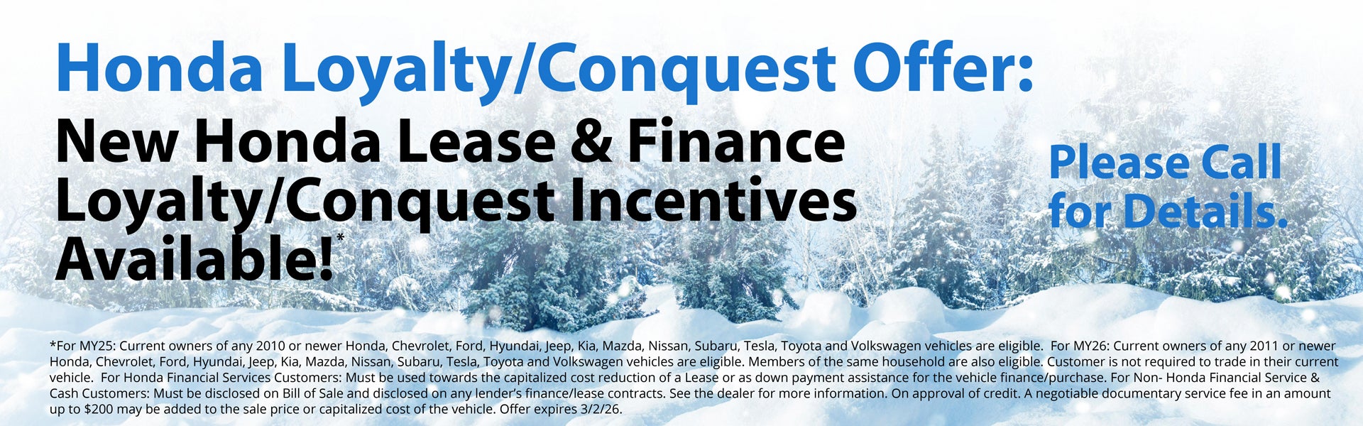 Honda Loyalty and Conquest Offers