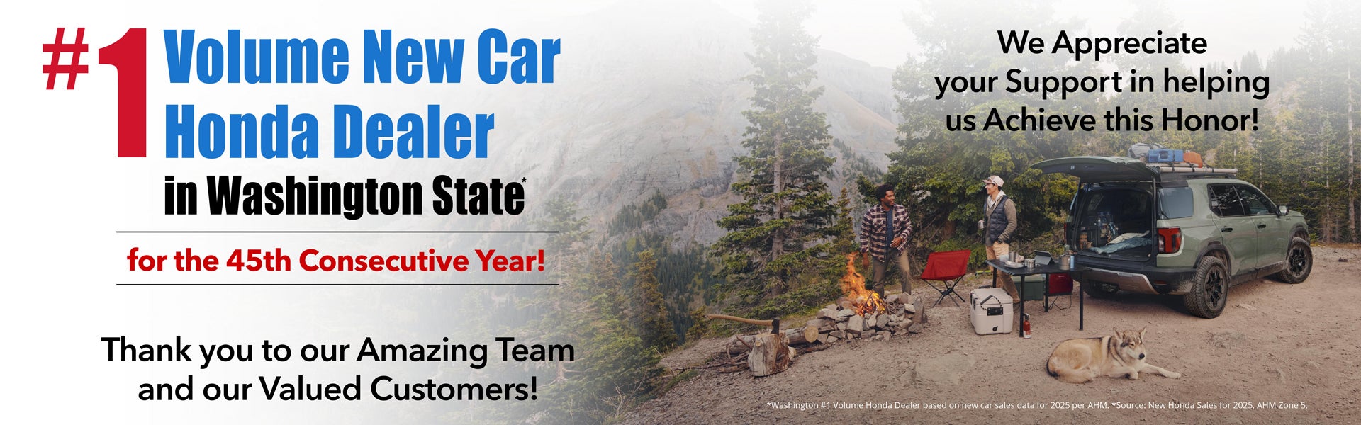 #1 Volume New Car Honda Dealer in Washington State
